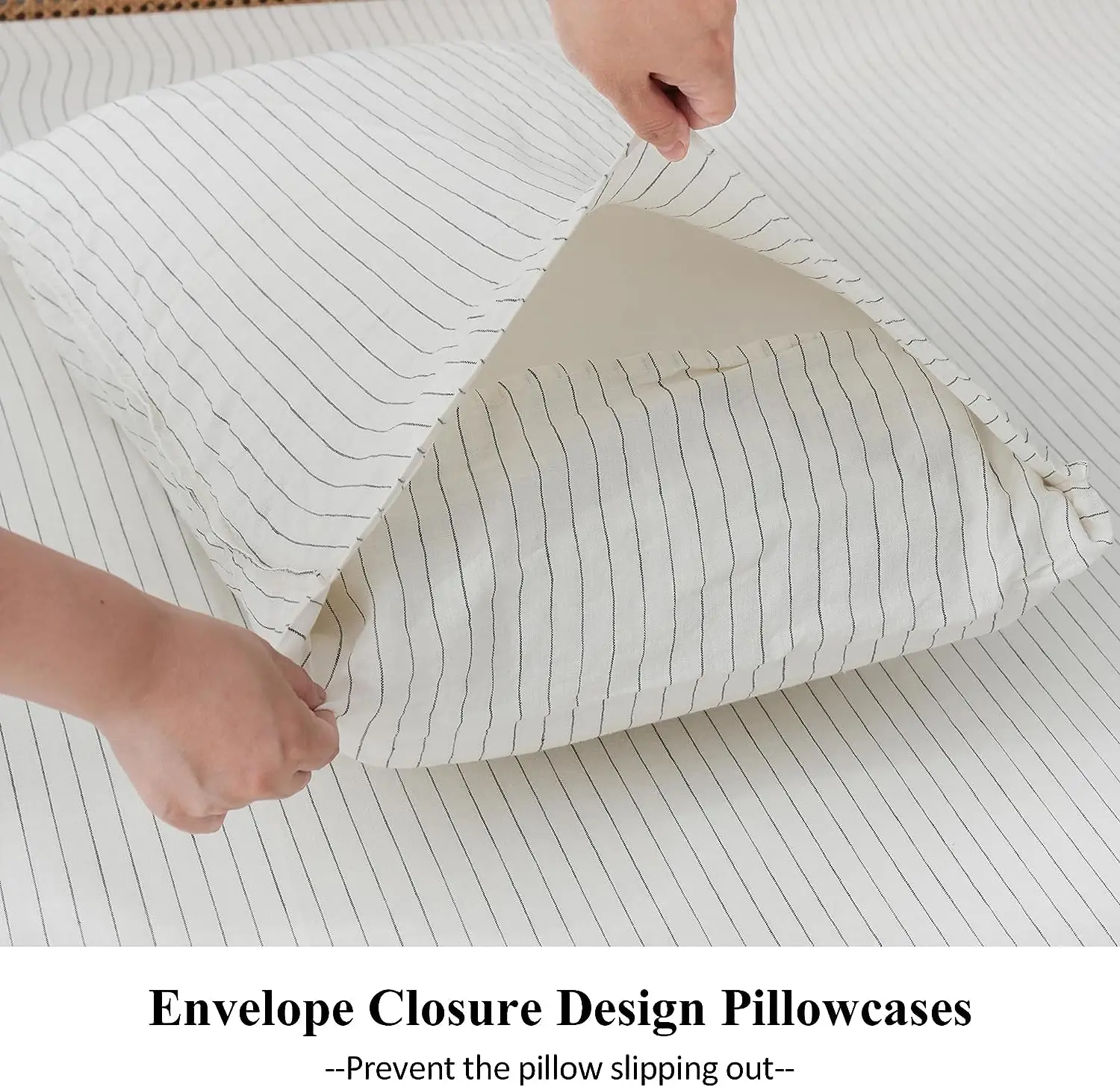 100%Pure linen bedding sets Stone washed linen bed sheet 175gsm yarn dyed stripe linen duvet cover