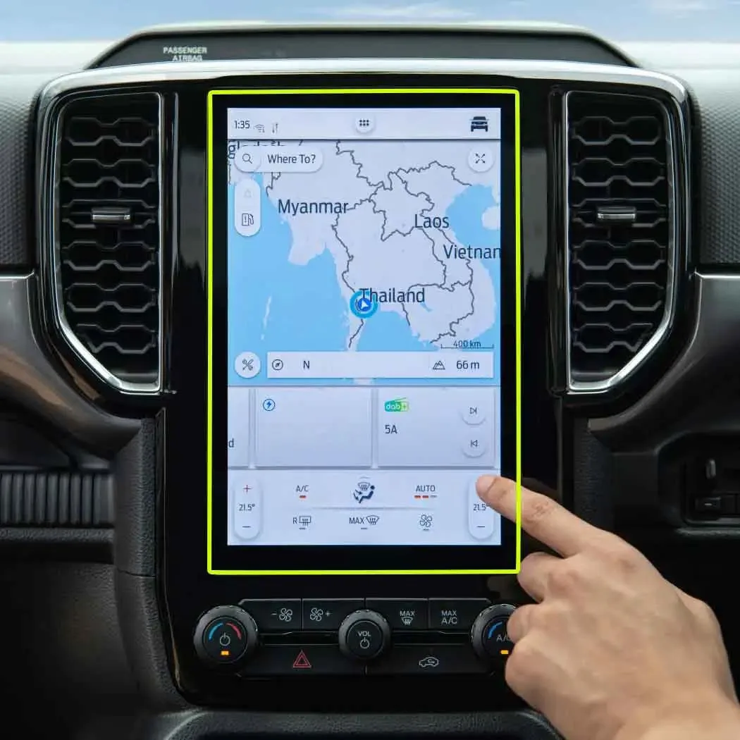 Tempered Glass Protective Film For FORD RANGER SPORT WILDTRAK RAPTOR 2024 2023 Car Infotainment GPS Navigation Screen Protector