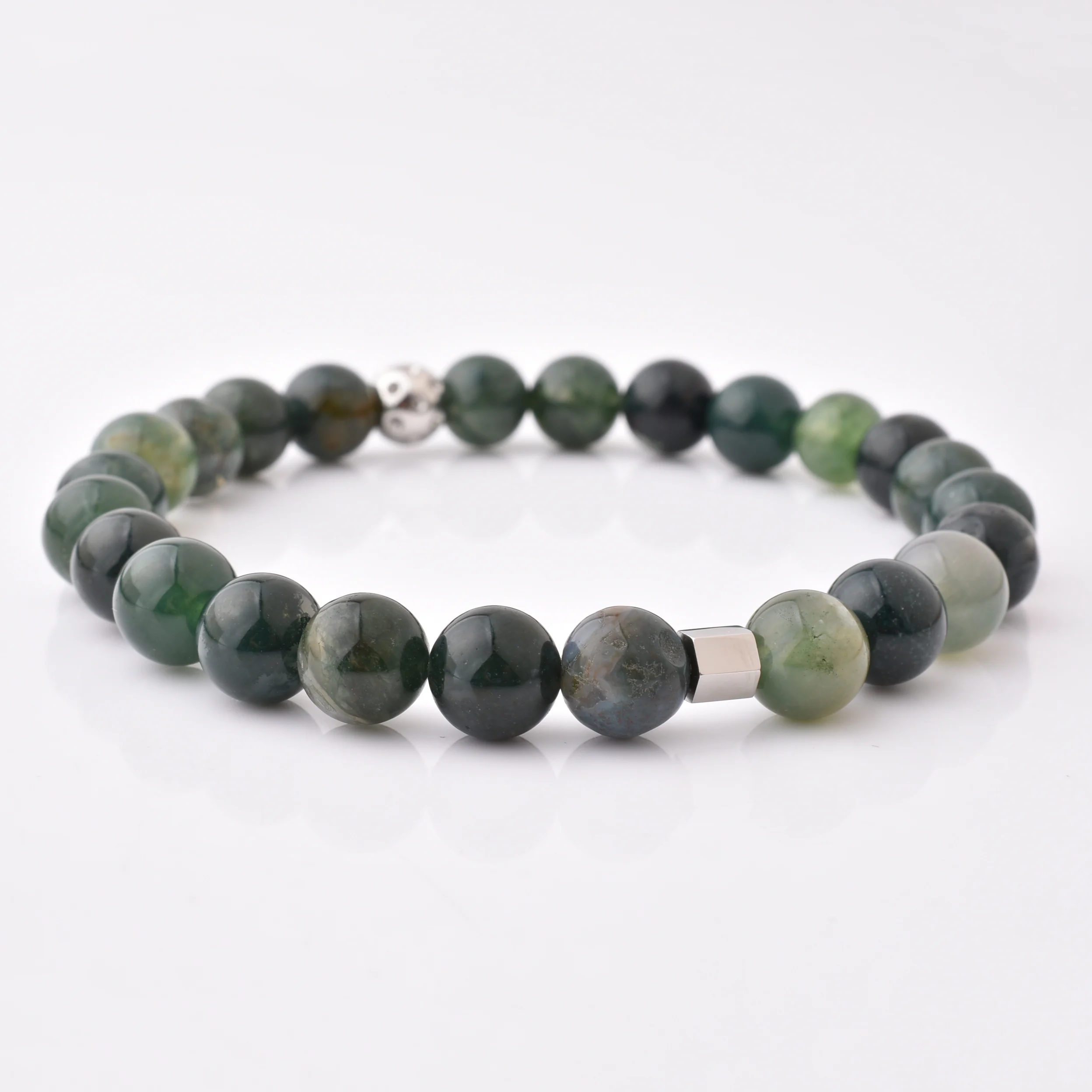 Factory Direct Sale Metal Silver Round Charm Bracelet Cloud Crystal Mix Color Gemstone Lucky Miyuki Beads Elastic Bracelet