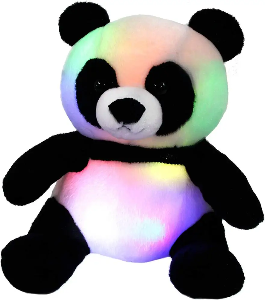 LED Panda Stuffed Animal Hot Selling Tiktok Giant Panda Soft Plush Toys for Children Home Party Decor Birthday Gift for Kids