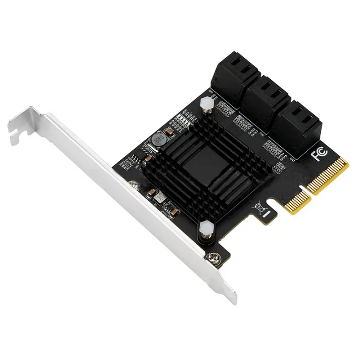 Hot Selling PCI-E X4 Sata Port Adapter 6 Port Sata 3.0 Card for Chia Hard Disk Mining