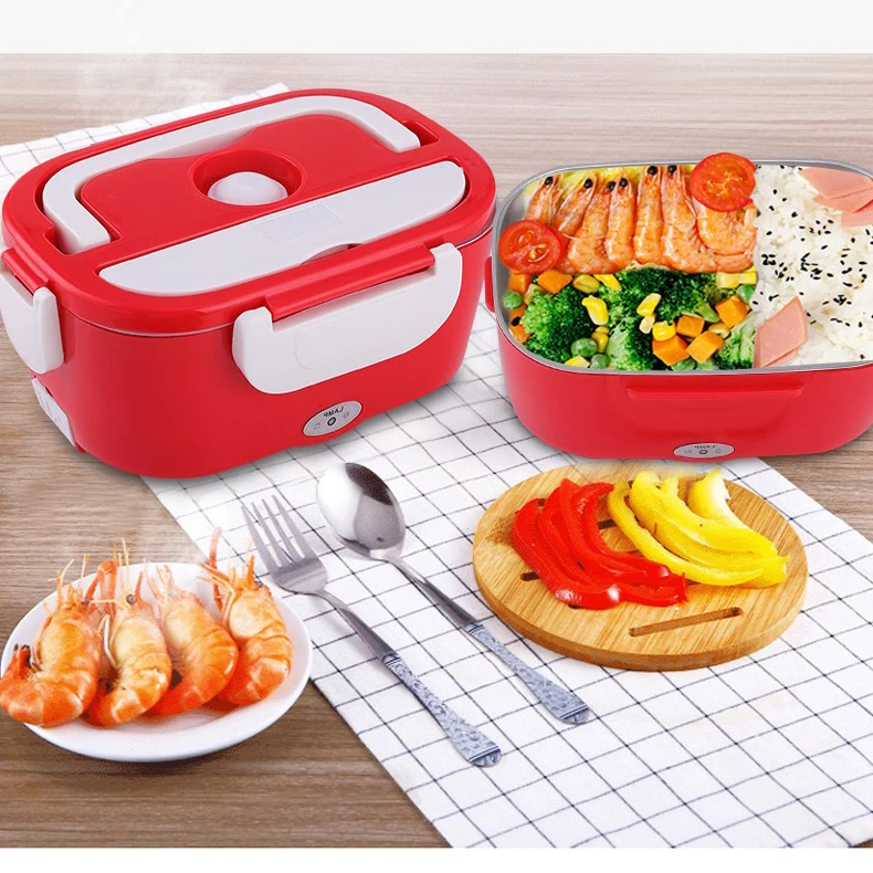 
Portable Stainless Steel Heating Container Food Warmer Food Heater Electric Lunch Box for Car and Home Used 