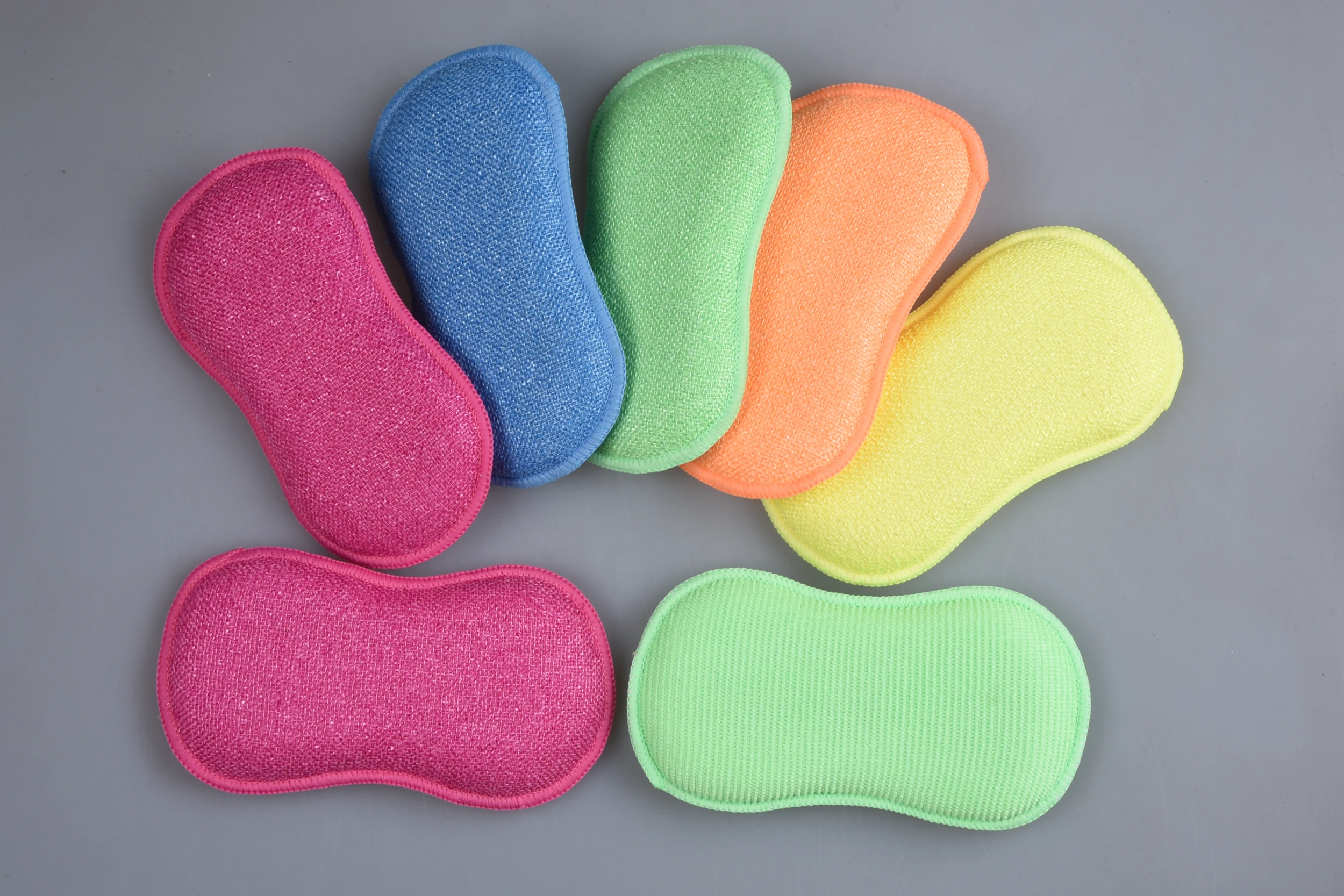 2in1 Microfiber Scourer Dish Sponge Scouring Pad Dishwasher Kitchen Cleaning Sponge