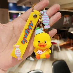 New net red duck doll keychain ins cute bag ornament car pendant stationery shop cartoon gift
