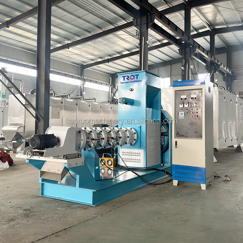 China manufacture Dry type fish food making machine floating pellets fish feed machine screw extruder machine