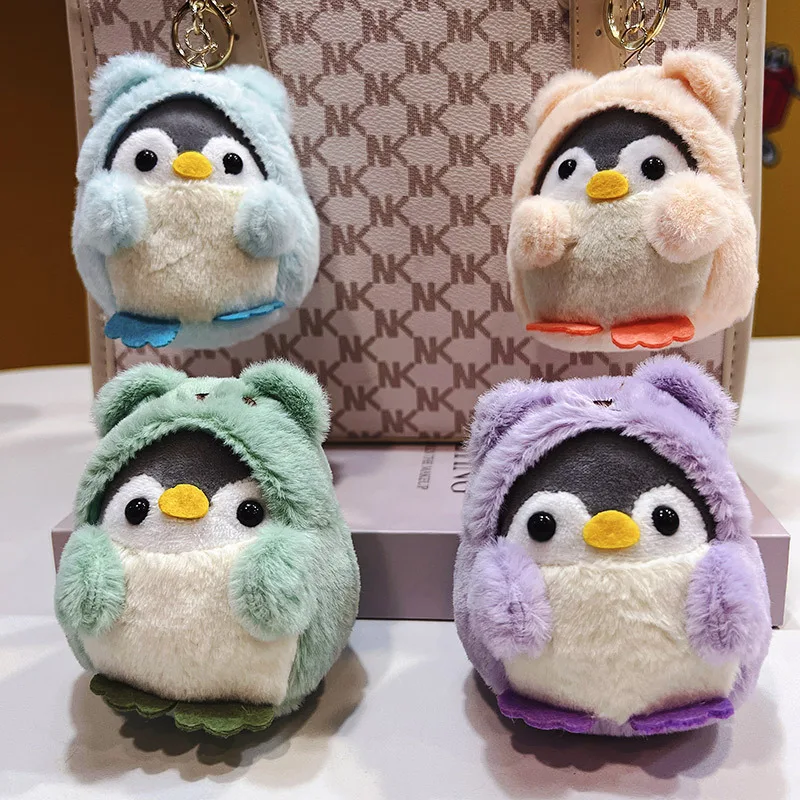 Mini Plush Penguin Pendant Keychain Doll Hanging Ornaments Wholesale School Bag Small Doll plush keychains toys