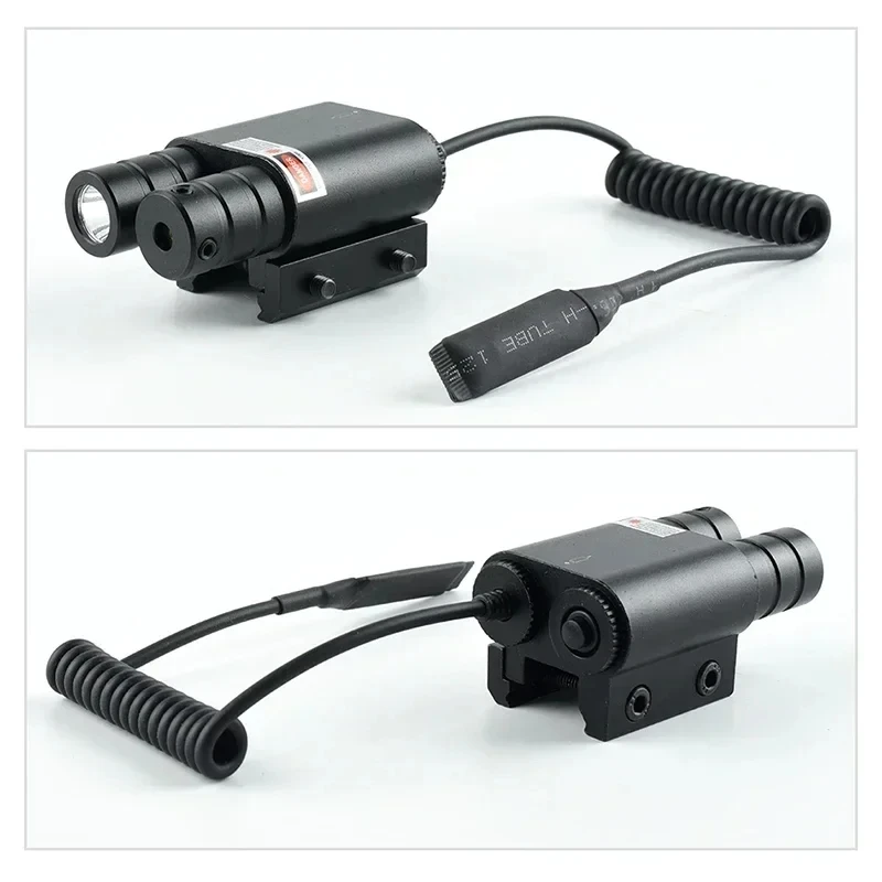 Tactical Red Dot Laser Sight Flashlight Combo Shockproof Calibrator Hunting Laser + Remote Control Switch