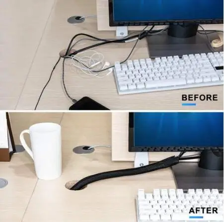 2 дюйма ID:50 мм, полиэтиленовый плетеный кабель без рукавов, подходит для 25% самозакрывающихся плетеных кабельных обмоток