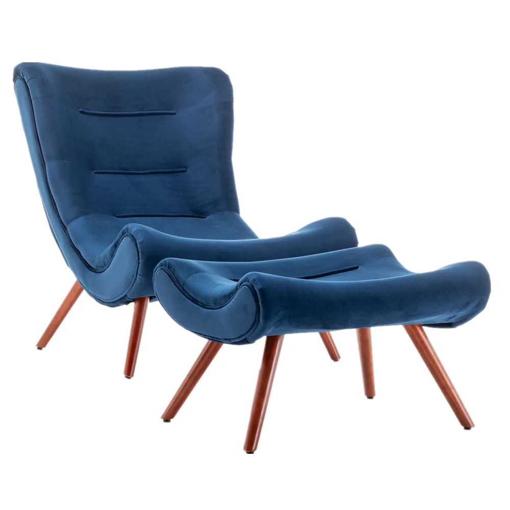 Modern Fabric Occasional egg chair with ottoman fireside  Accent Chair with Footstool,lounge chair with ottoman for living room