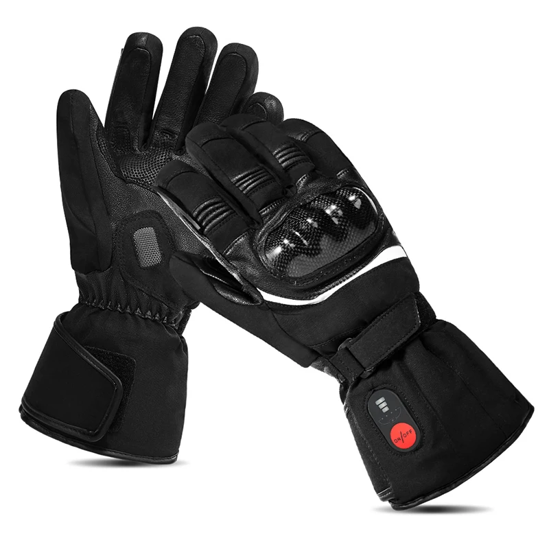 Five Fingers Winter Electric Heating Gloves Touch Screen Powered Motorcycle Racing Gloves Battery Powered Motor Gloves