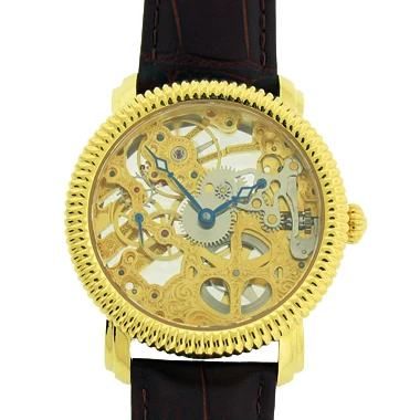 OEM Private Design skeleton automatic wrist mechanical mens watch unisex Leather fashion watch waterproof