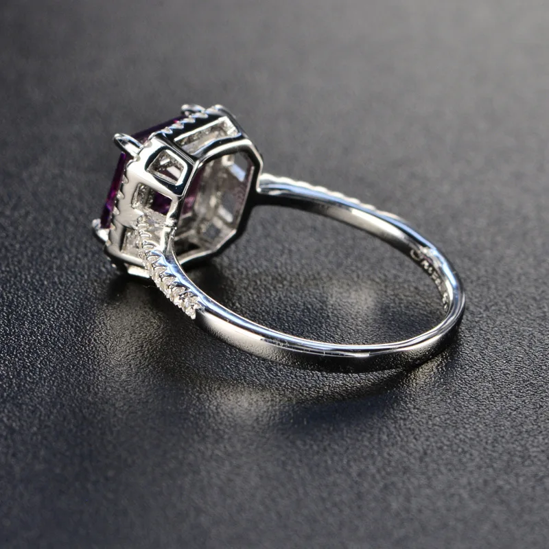 YANYI Vintage 925 Sterling Silver Super Shining Princess Square Ring Micro-inset With Diamond-filled Zircon Jewelry