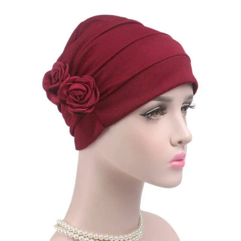 
Women Flower Beanie Headwear Muslim Cap Chemo Hat Head Caps Cancer 