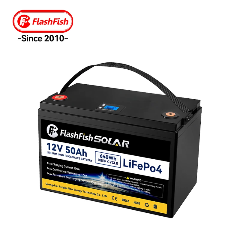 Flashfish RTS Super Capacitor Small Wholesale Price Street Lamp 12v 12 Volt 50ah Lithium Baterie BMS Akku Solar Lifepo4 Battery