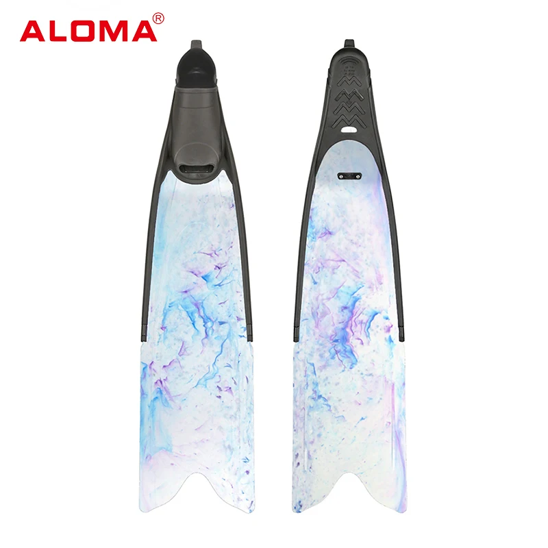 Aloma Custom Spearfishing diving fins colors pattern blade freediving long fins