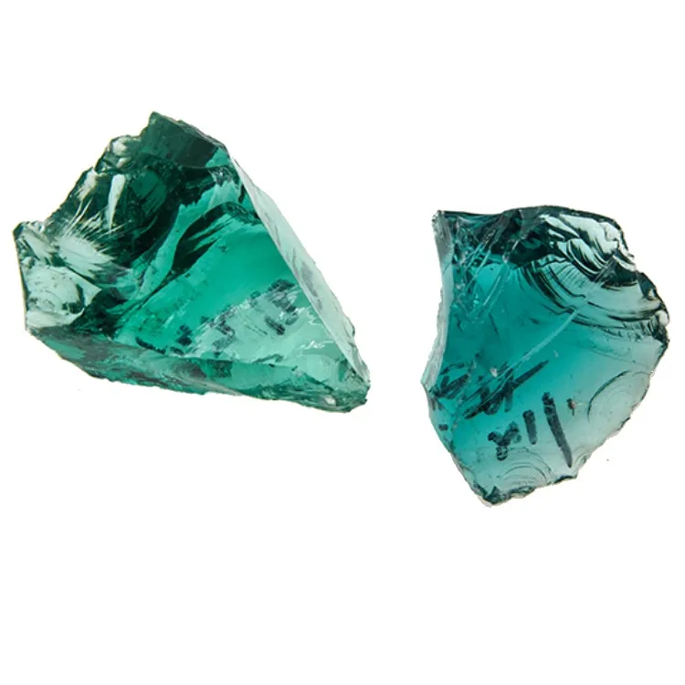 Wholesale Slag Decorative Colorful green Glass Rock For Landscaping