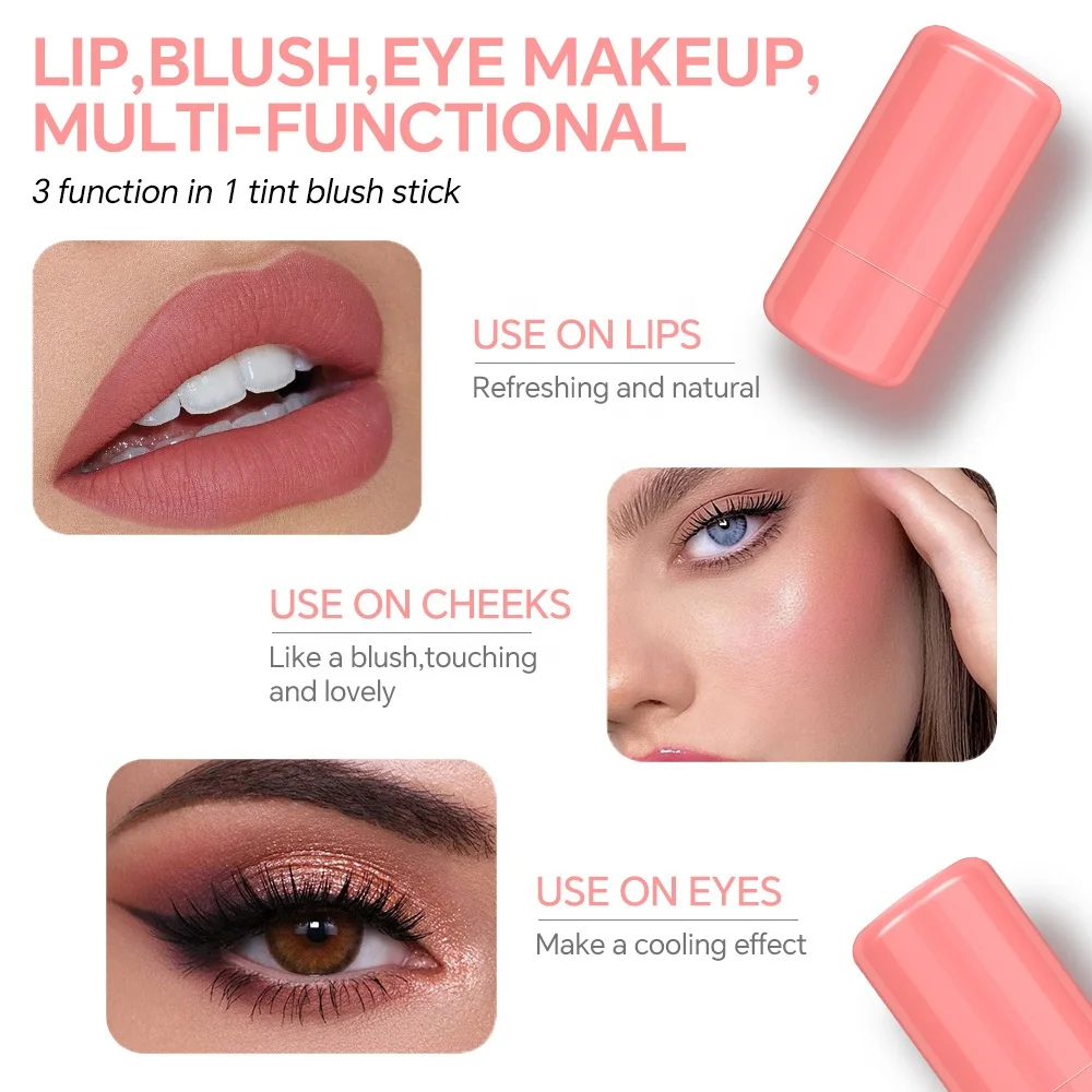 Professional Makeup Manufacturer Jelly Tint Custom Logo Sweet Style Cheek Blush Rose Stain Jelly Blush Stick