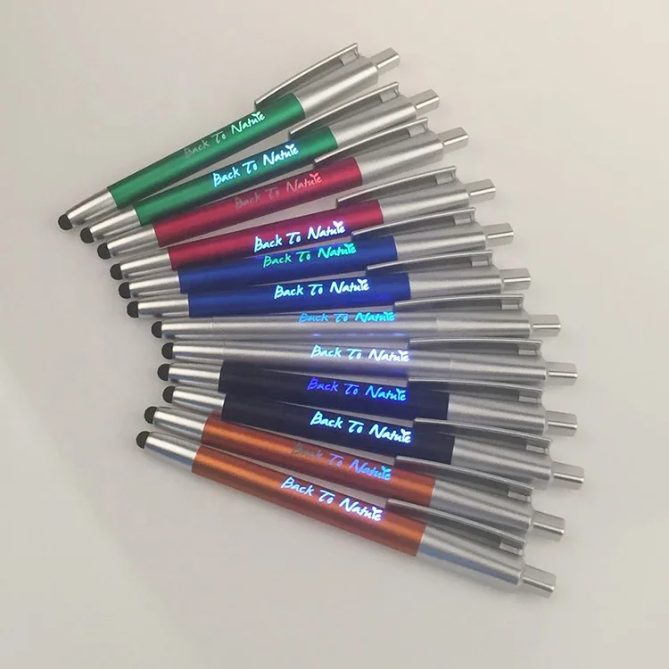 3 in 1 Smart Stylus Ballpoint Pen Custom LED Light-Up Advertising Promotional Pen with Logo