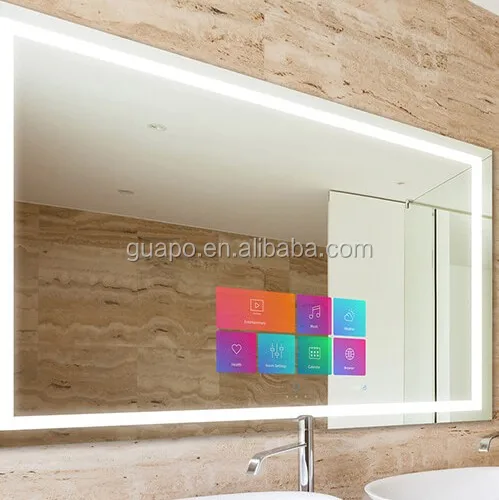 Hot selling wall mounted smart toilet mirror antifog led android bathroom smart mirror