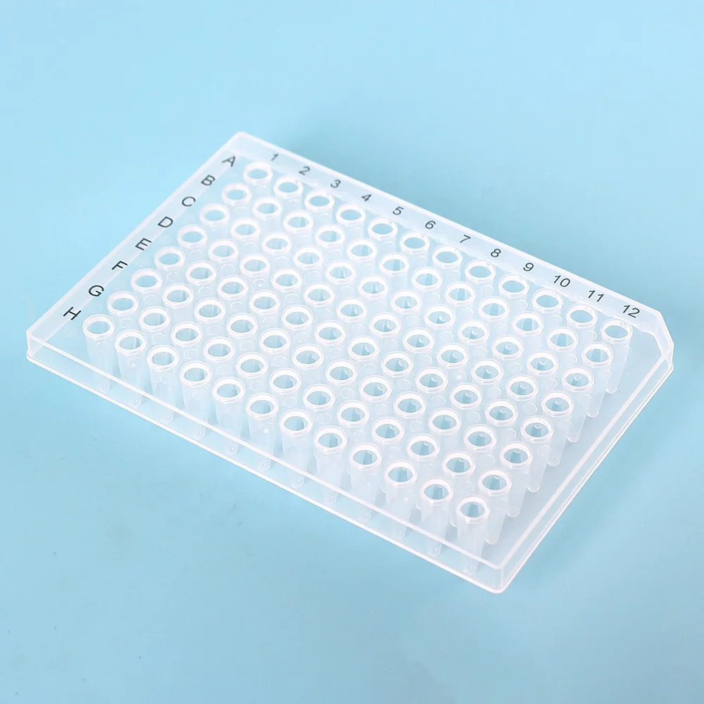 Transparent lab plastic plate sample support 0.2ml 96 wells PCR plate