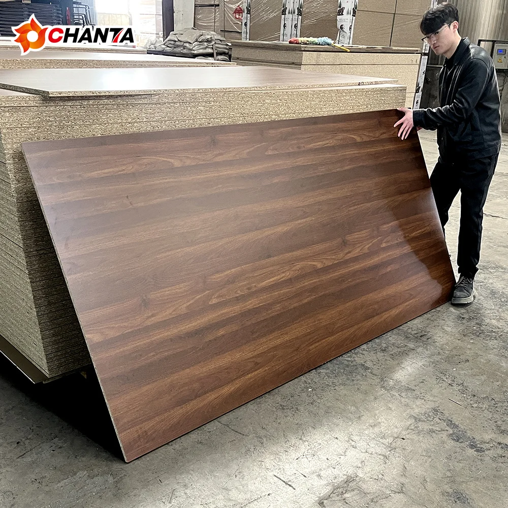 18mm 4x8 MDF with Melamine Film Sheet Chipboard Laminated Board for Furniture and Kitchen Cabinet