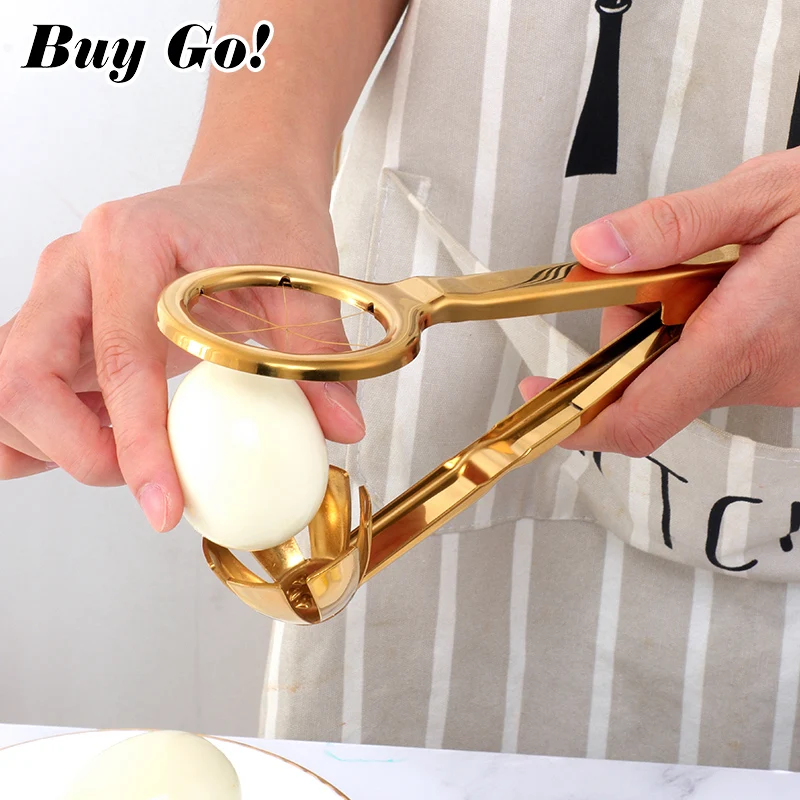Kitchen Egg Slicer Cutting Egg into a Flower Shaped Handheld Stainless Steel Egg Cutter