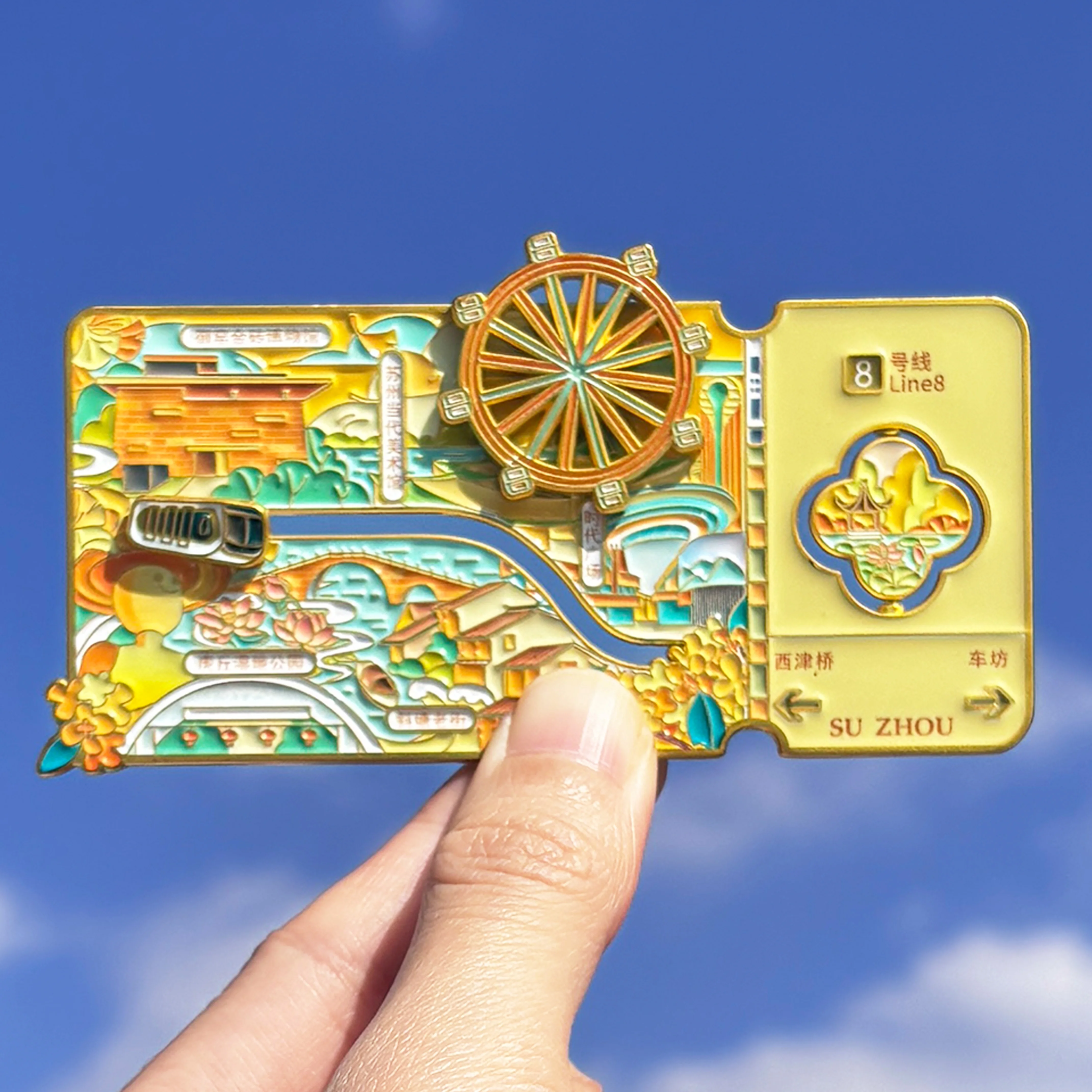 2024 The new hot metal fridge magnets refrigerator custom soft enamel cities souvenir multi functional refrigerator magnets