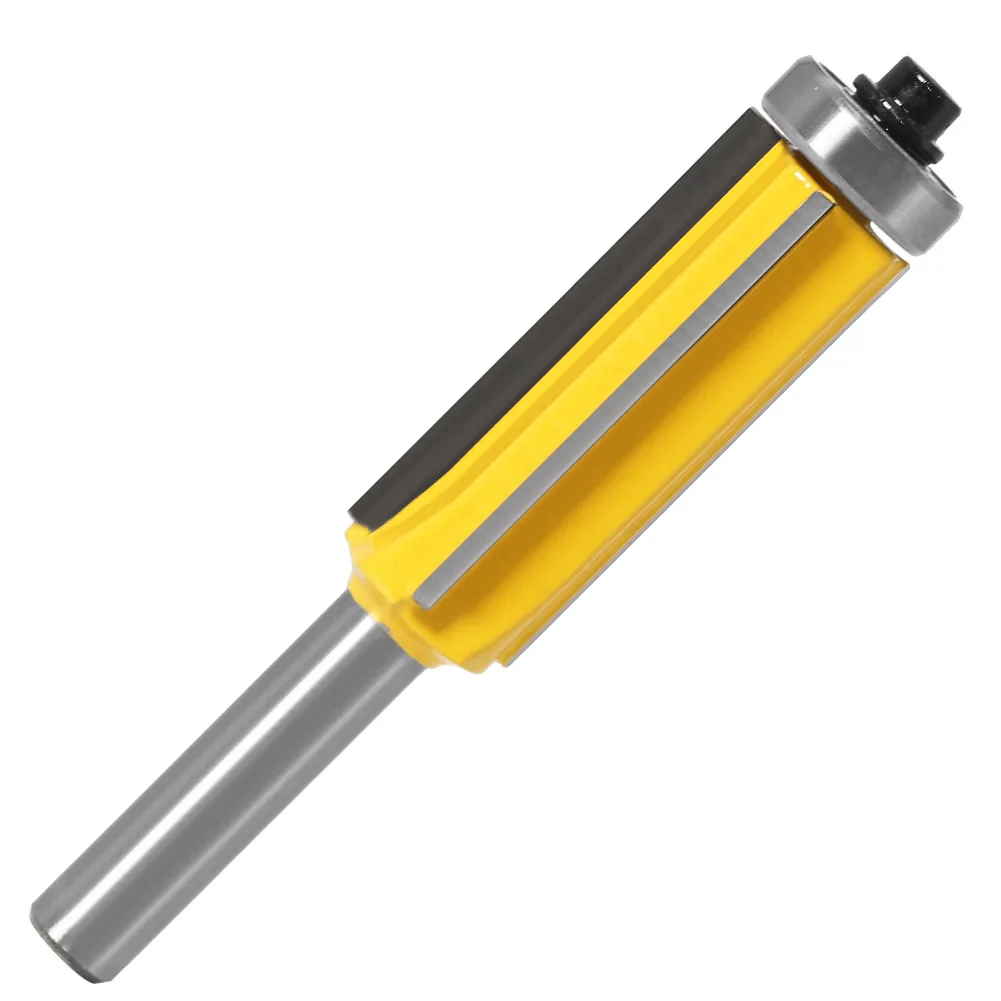 ALPHA 3Pcs 4 Blades 8 mm Shank Flush Trim Router Bit With Bearing for Wood Tungsten Carbide Milling Cutter for Wood woodworking