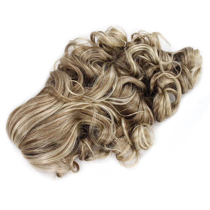 
Hot selling with claw clip long Jerry curly high synthetic ponytail hair extension 