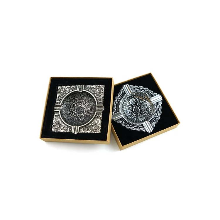 Wholesale Factory Custom Unique Metal Antique Gold Ashtray Cigar