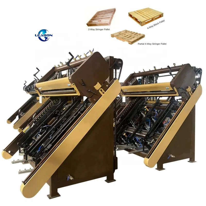 Compressed Wood Pallet Making Machine Sawdust Block Tray Nailer Making Machine European Pallet Production Line price for sale