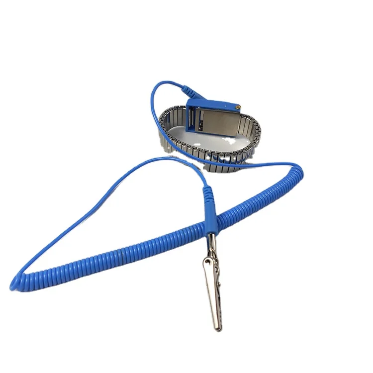 Reusable Anti-Static Electrostatic Discharge Metal Bracelet 2.4M Ground Wire ESD Wrist Strap