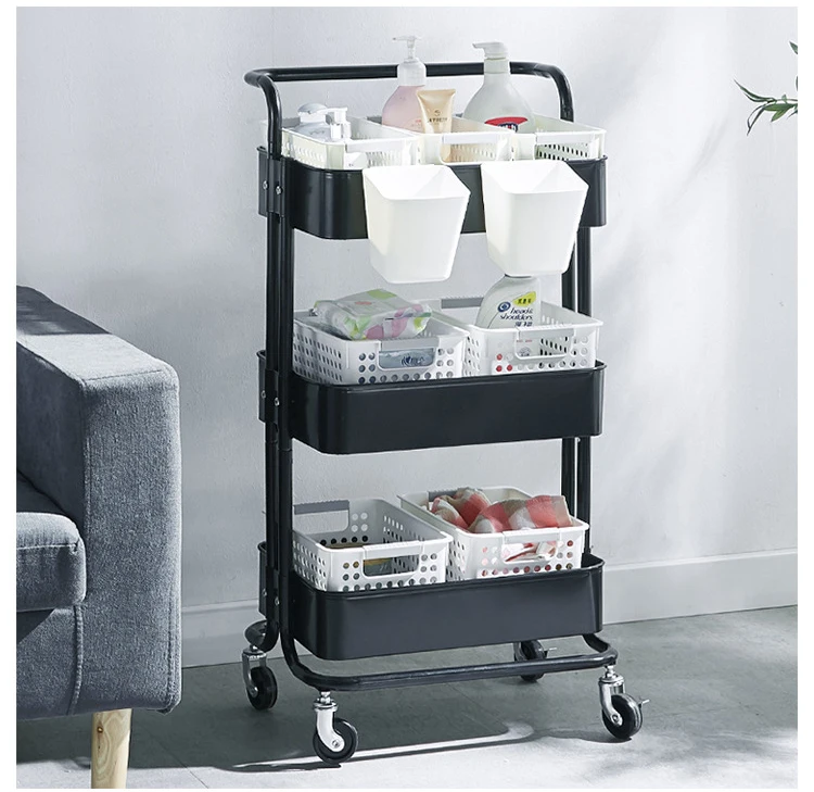 3-Tier Kitchen Storage Cart Sauce Bottle Display Trolley Vegetable trolley