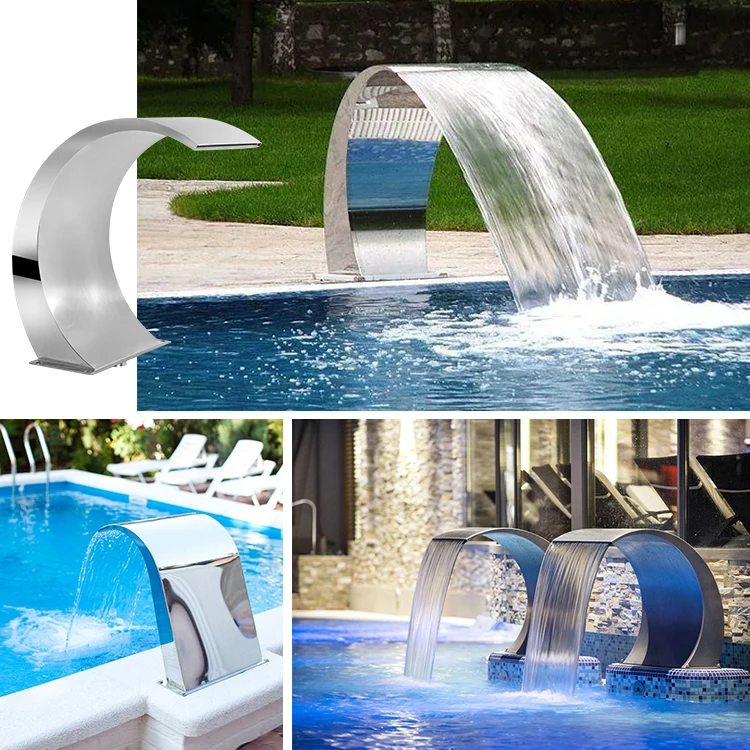 Factory Custom Massage Spa Shower Stainless Steel Swimming Pool Fountain Water Curtain Waterfall For Swimming Pool