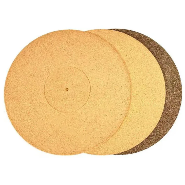 Phono vinyl record rubber & cork slipmats turntable dj slip mat with PE bag and paper box packing