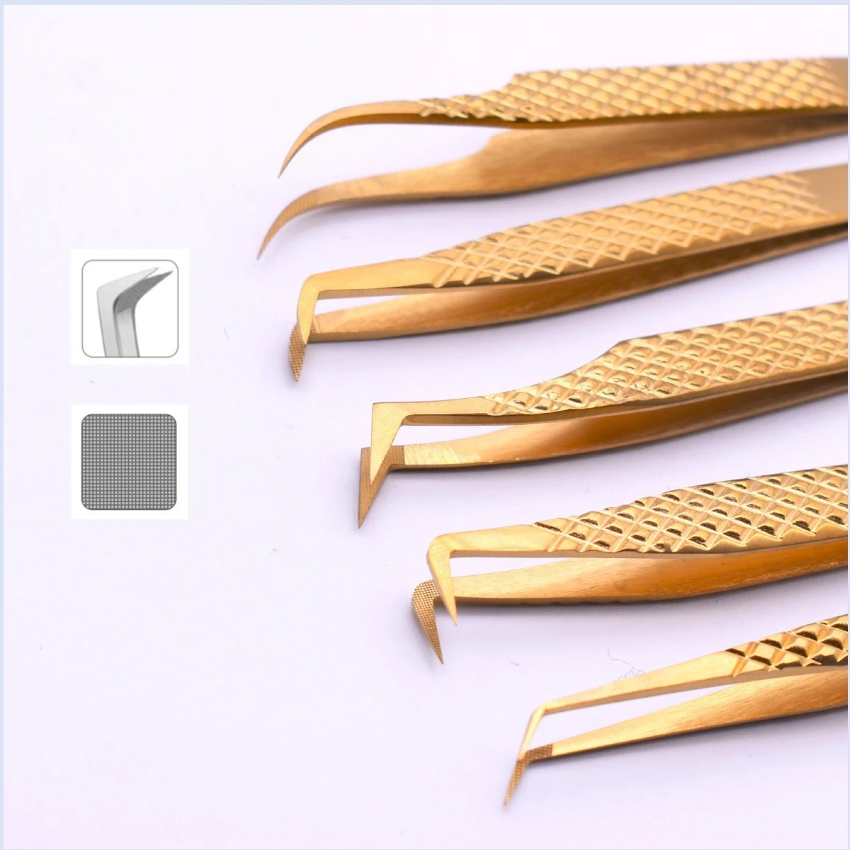 hello kitty tweezers fiber grip lash extension tweezers matte black fiber tip private label custom lash tweezers set