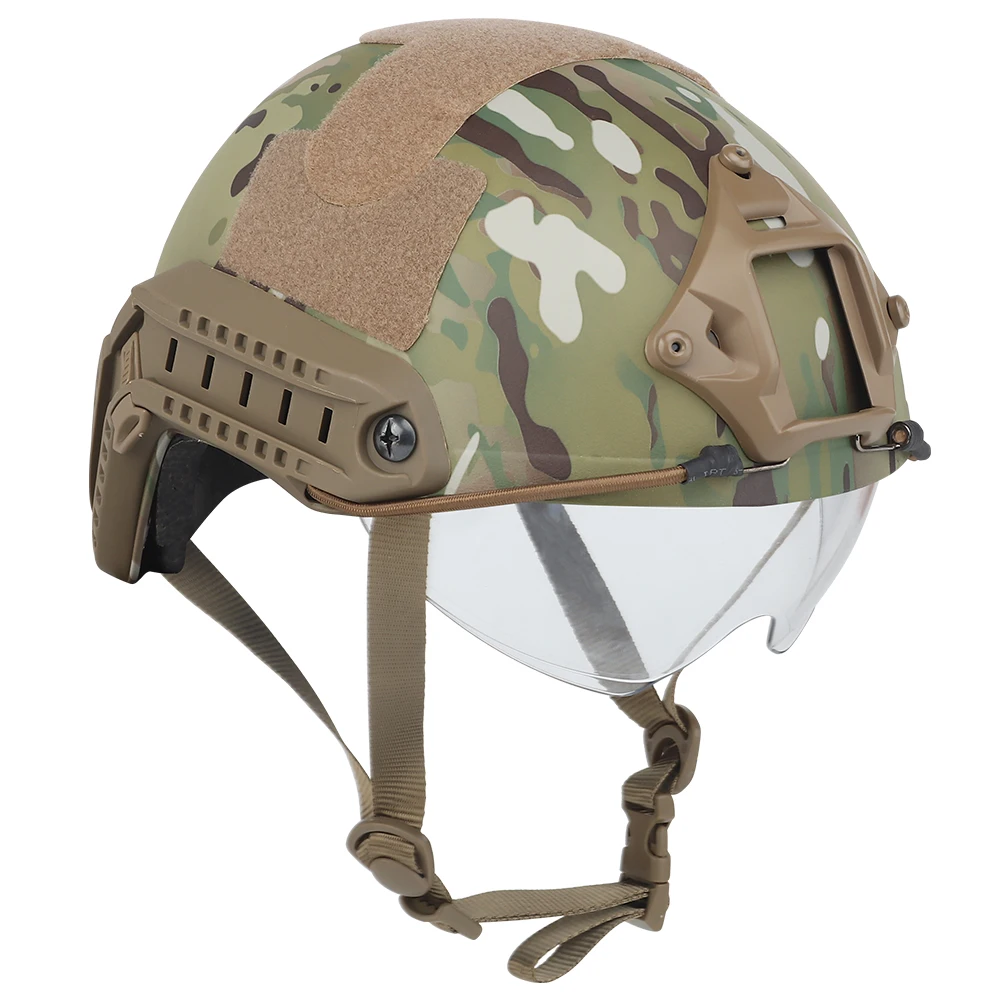 SABADO Outdoor High Quality Green Hunting Tactical Safety Helmet Combat Helmet FAST Helmet with Goggles