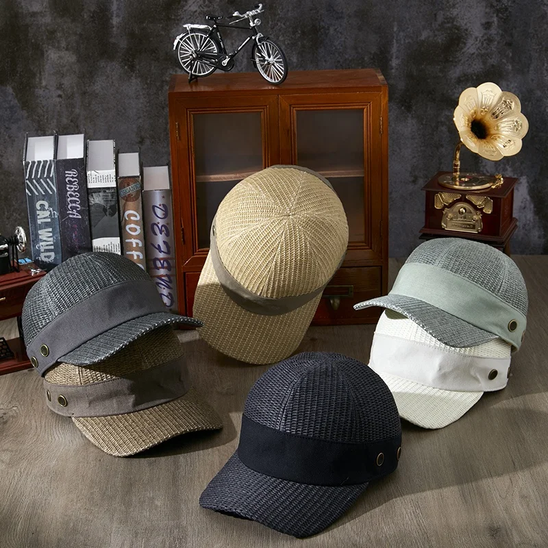 Original peaked cap summer vintage baseball cap male  hats and caps Straw hat