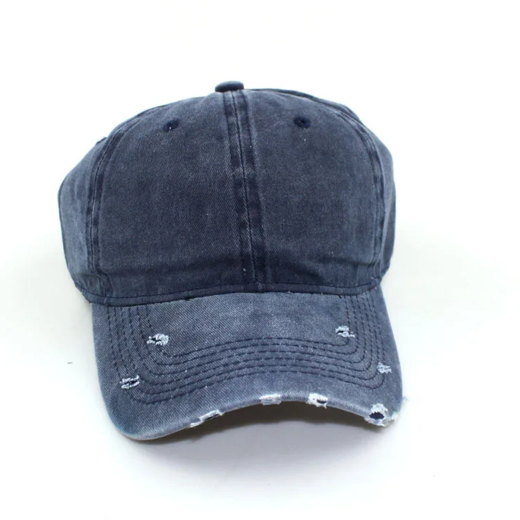 MOTE-ZA144  Wholesale Sport Distressed Baseball Cap Men 6 Panel Ripped Dad Hat Plain Wash Cotton Vintage Distressed Dad Hat