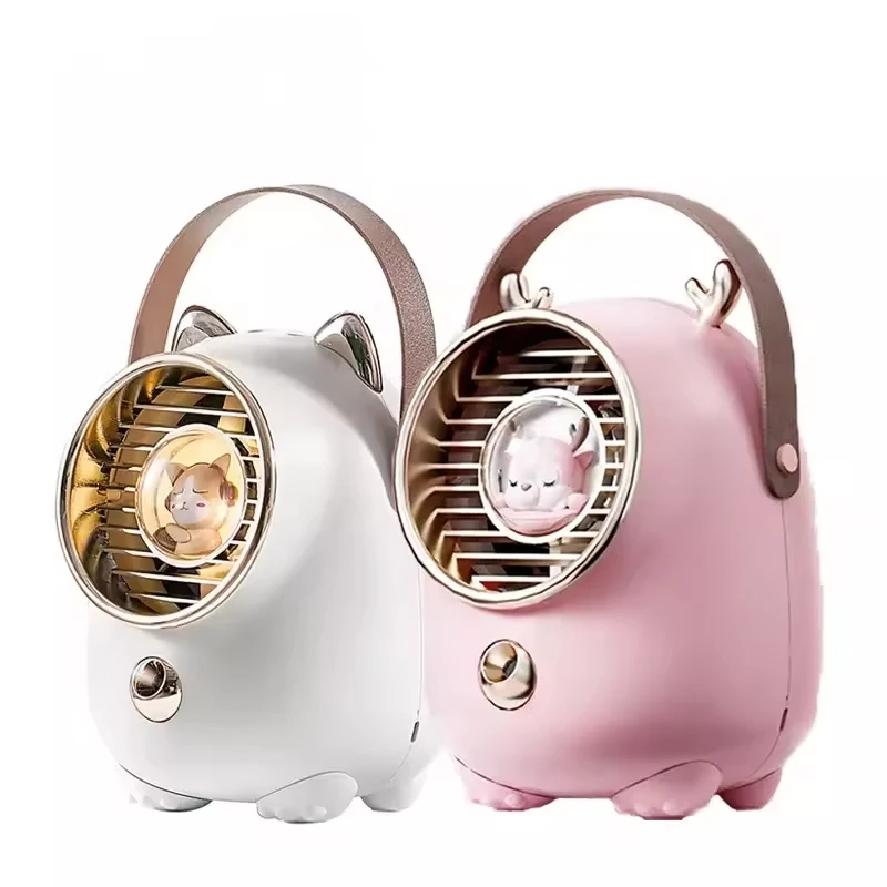 Summer Battery Charging Cooling Turbine Water Cold Fan USB Desktop Humidity Spray Small Fan Battery Fan