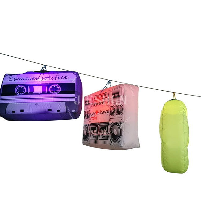 LED inflatable light model Audio Cassette Tape Casette Player hanging Decorative lights for Party