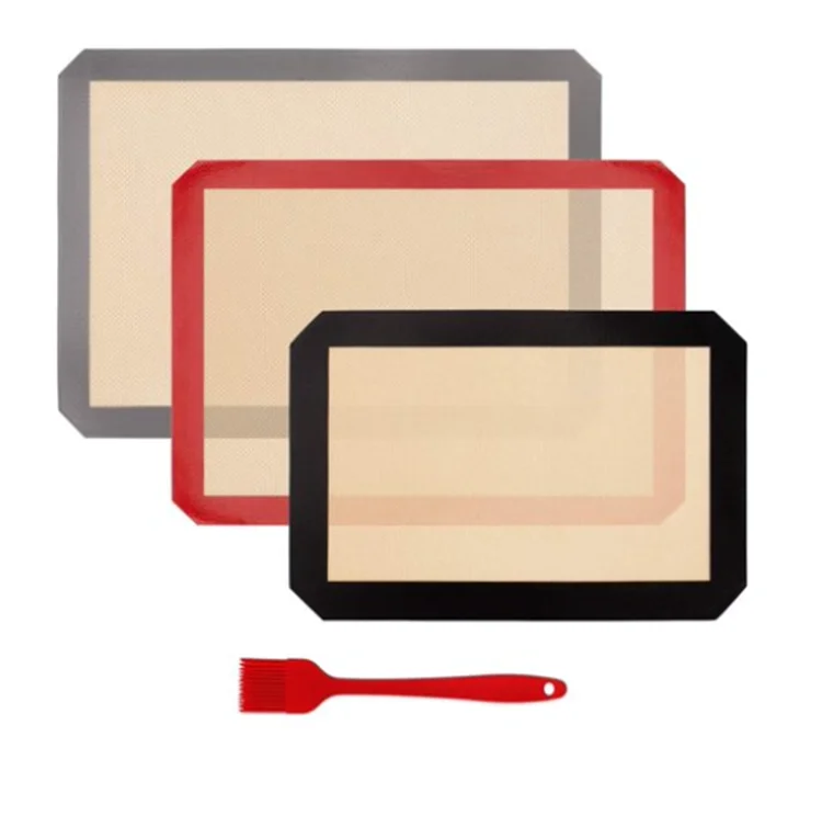 Wholesale Non-Stick Silicone Oven Cooking Bake Mat Non Slip Fondant Baking Sheet Liner Fiberglass Silicon Baking Mat