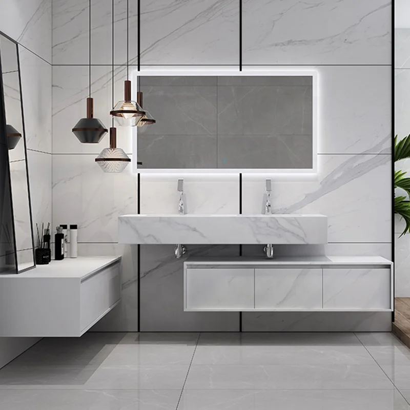 Italian porcelain counter-top ceramic basin Cabinet Sintered Surface Stone Couter-tops Bathroom Vanity