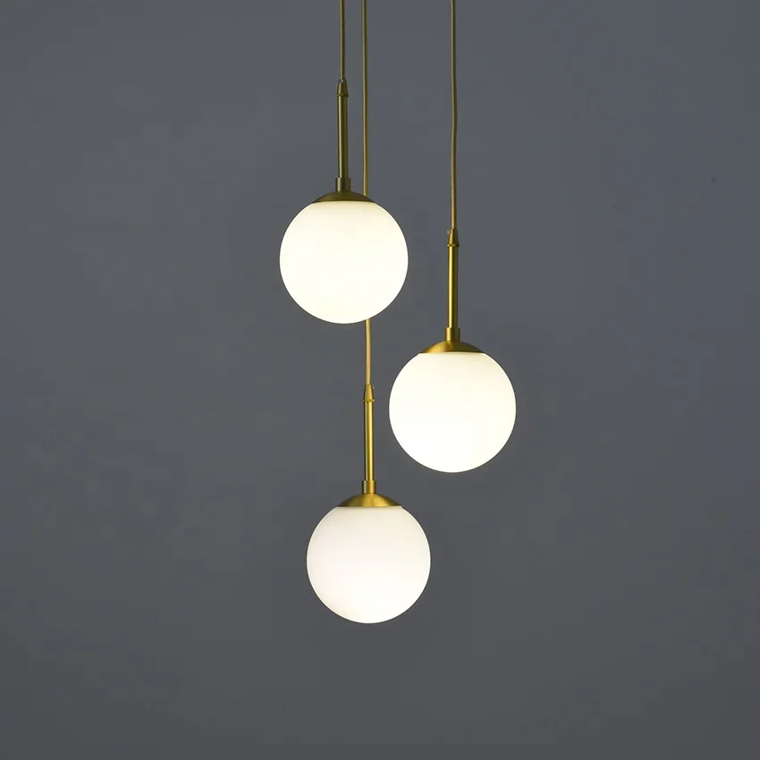 Italian Indoor  lobby  White Glass ceiling pendant light modern for hotel