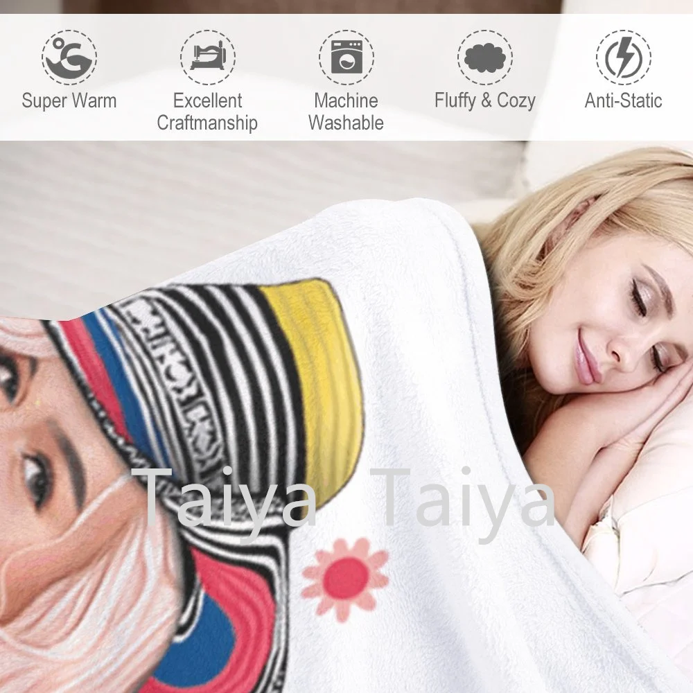 Custom Print new design Karol G thin thickened Flannel fleece travel nap throw blankets