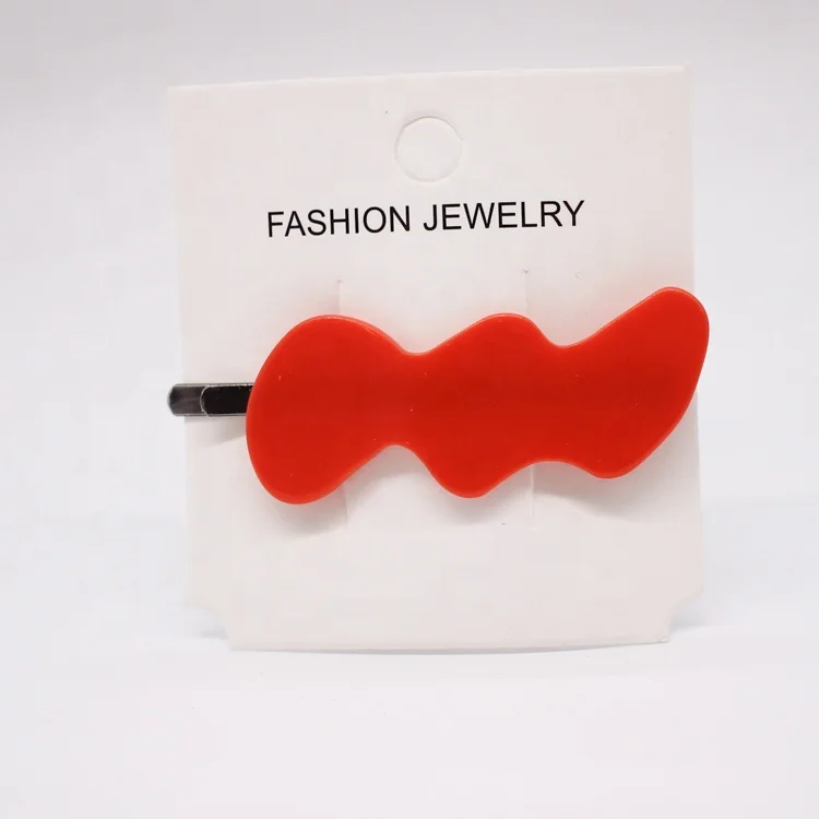 Cute custom acrylic hair clips kids candy solid color hairpin for women