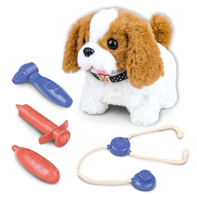 Stuffed animal toys electric pet  walking moving with sounds for plush dog toys kid pet shop care set