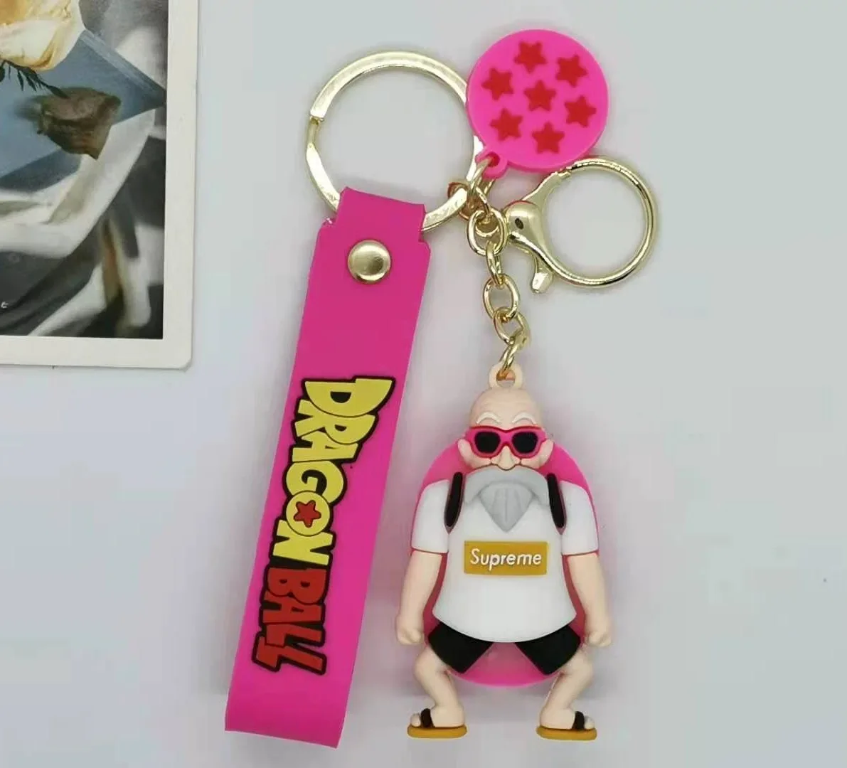 2022 Hot Sell Manufacturer Anime Figures Rubber Keychain Pvc Dragon Ball Letter Keychain