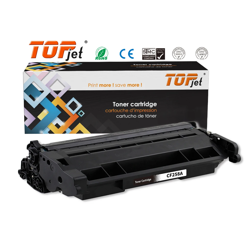 Topjet Premium CF258A 58A 258A CF258 черный картридж с тонером совместимый чипом для принтера Hp M404n 404dn 404dw