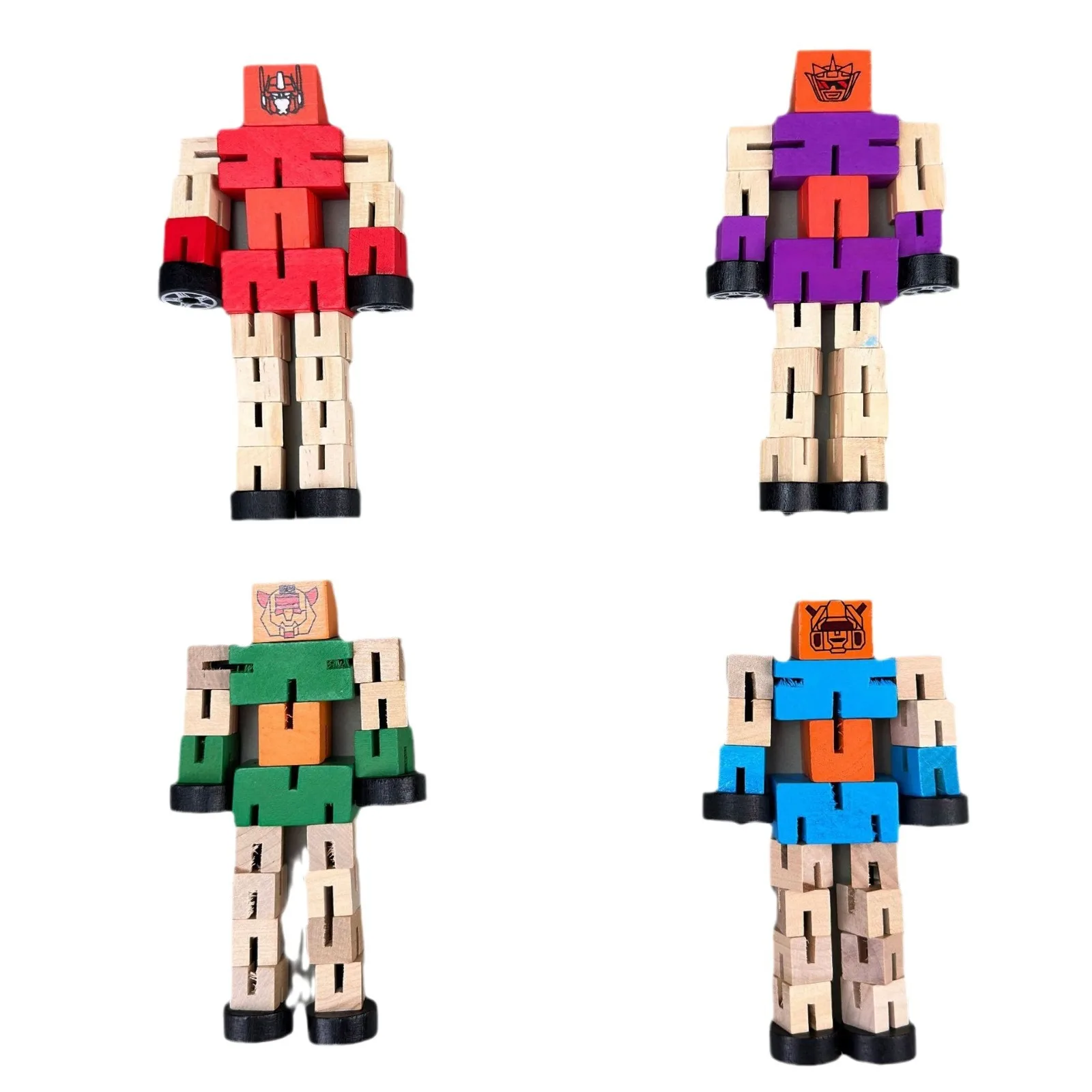 Cheap Magic Transform Car Shape-Shifting Autobots Distortion Toys Deformation Diy Robot Wooden Toy Car
